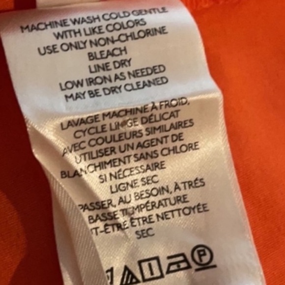 Anthropologie Chatal Eyelet Embellished Button Down Orange Bohemian Blouse Sz XS - Picture 5 of 11